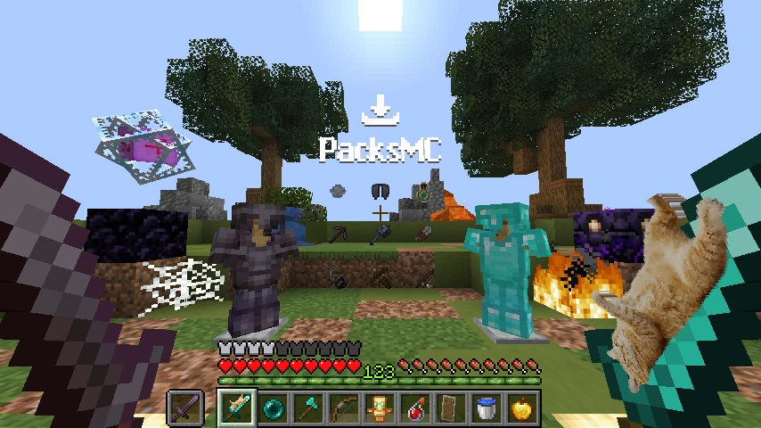 fat cat on diamond sword